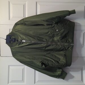 NWOT. Forever 21 Olive Green Bomber Jacket. No Lining.